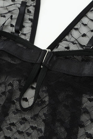 Flirty Black Babydoll Lingerie Set with Thong - MXSTUDIO.COM