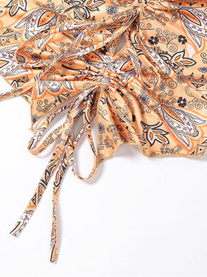 a scarf with a flower pattern on it