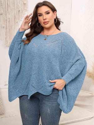 Flourishing Women's Plus Size Batwing Sweater - MXSTUDIO.COM