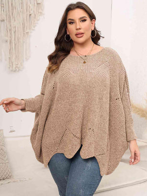 Flourishing Women's Plus Size Batwing Sweater - MXSTUDIO.COM