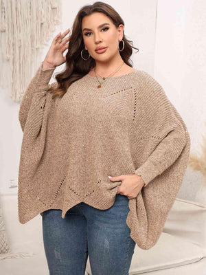 Flourishing Women's Plus Size Batwing Sweater - MXSTUDIO.COM