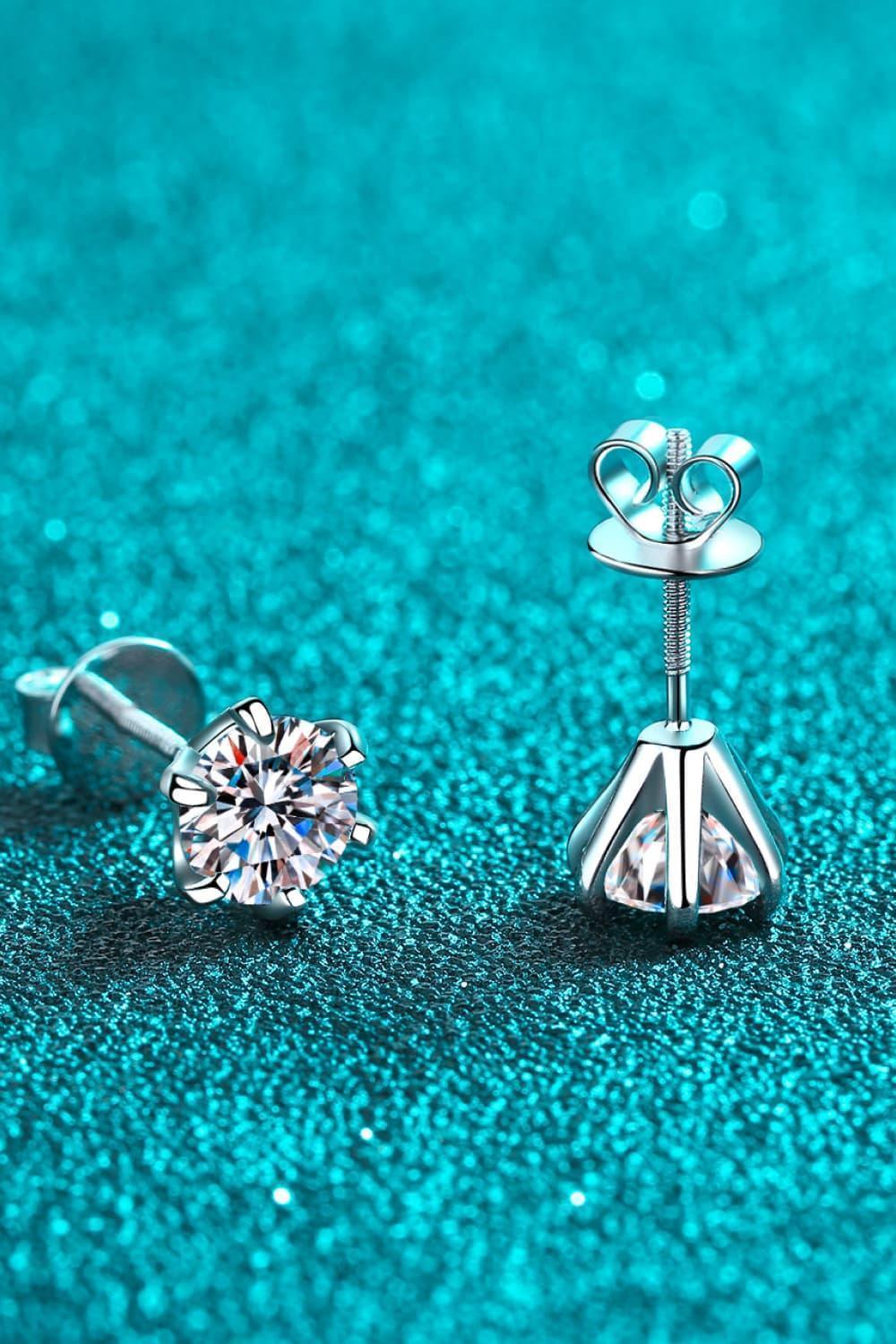 Formidable 1 Carat Moissanite Stud Earrings - MXSTUDIO.COM