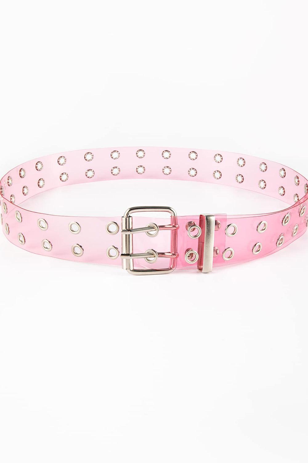 Fuchsia Pink Double Grommet Belt - MXSTUDIO.COM