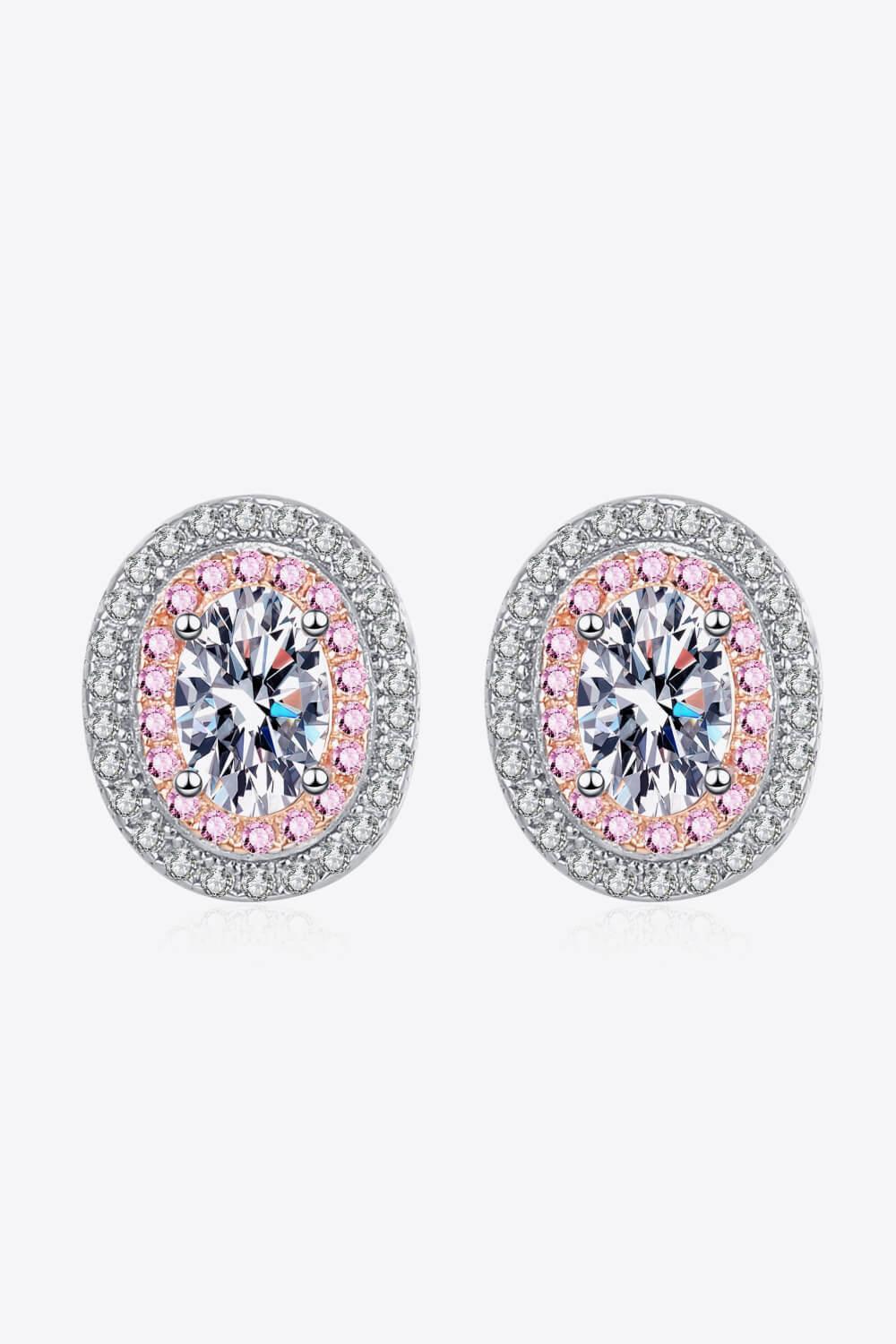 Fulfilling Oval 1 Carat Moissanite Stud Earrings - MXSTUDIO.COM