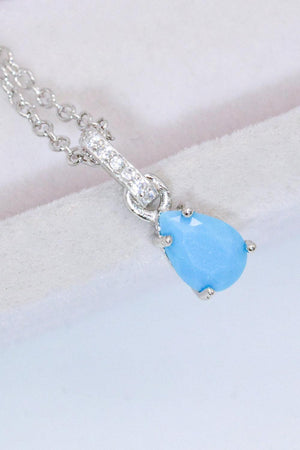 Full Of Hope Teardrop Turquoise Pendant Necklace - MXSTUDIO.COM