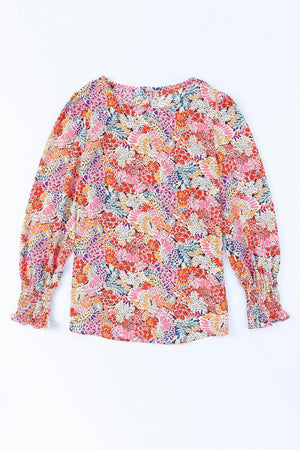 Full Of Life Crewneck Floral Long Sleeve Blouse - MXSTUDIO.COM