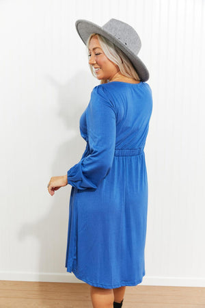 Fun-Loving Scoop Neck Long Sleeve Dress - MXSTUDIO.COM