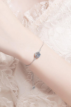 Gentle Round Cut 1 Carat Moissanite Slider Bracelet - MXSTUDIO.COM