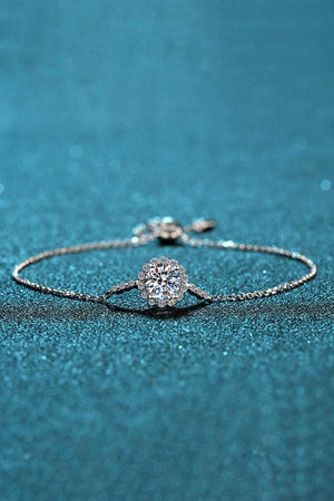 Gentle Round Cut 1 Carat Moissanite Slider Bracelet - MXSTUDIO.COM