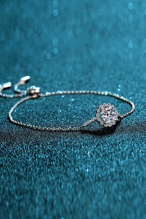 Gentle Round Cut 1 Carat Moissanite Slider Bracelet - MXSTUDIO.COM