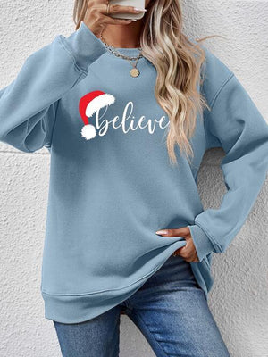 Get Motivated Long Sleeve Women Believe Sweatshirt-MXSTUDIO.COM