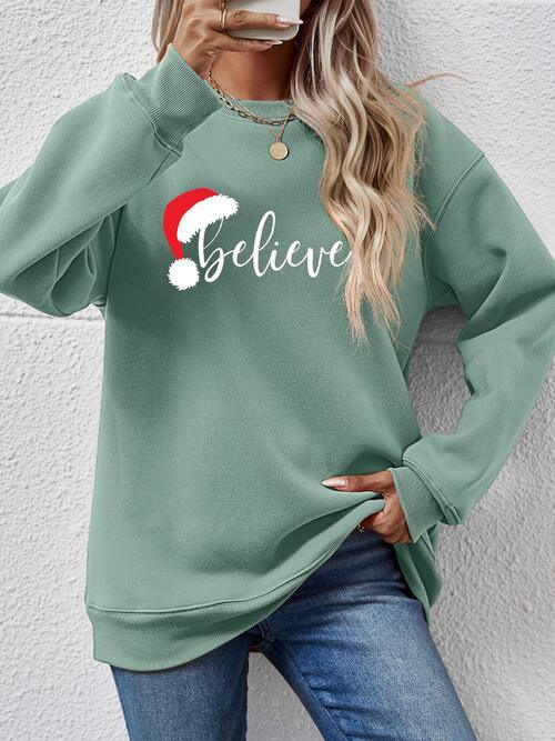 Get Motivated Long Sleeve Women Believe Sweatshirt-MXSTUDIO.COM