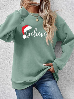 Get Motivated Long Sleeve Women Believe Sweatshirt-MXSTUDIO.COM