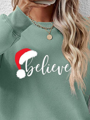 Get Motivated Long Sleeve Women Believe Sweatshirt-MXSTUDIO.COM