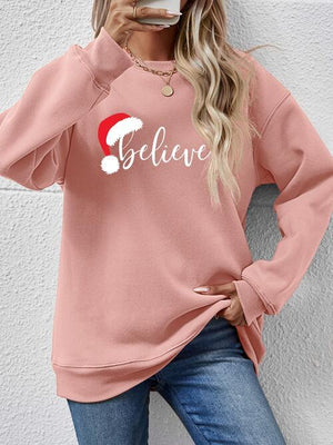 Get Motivated Long Sleeve Women Believe Sweatshirt-MXSTUDIO.COM