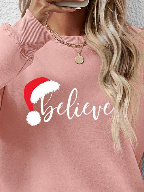 Get Motivated Long Sleeve Women Believe Sweatshirt-MXSTUDIO.COM