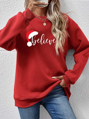 Get Motivated Long Sleeve Women Believe Sweatshirt-MXSTUDIO.COM