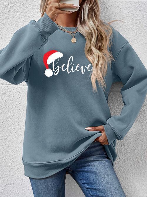 Get Motivated Long Sleeve Women Believe Sweatshirt-MXSTUDIO.COM