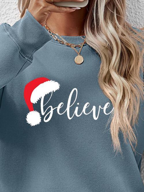 Get Motivated Long Sleeve Women Believe Sweatshirt-MXSTUDIO.COM