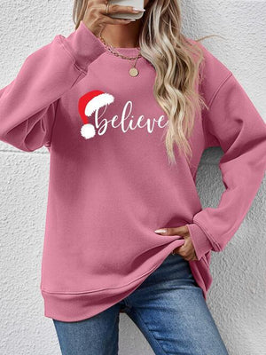 Get Motivated Long Sleeve Women Believe Sweatshirt-MXSTUDIO.COM