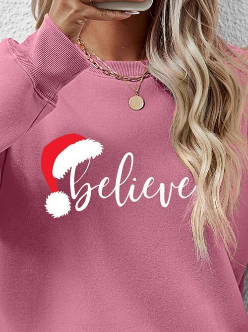 Get Motivated Long Sleeve Women Believe Sweatshirt-MXSTUDIO.COM