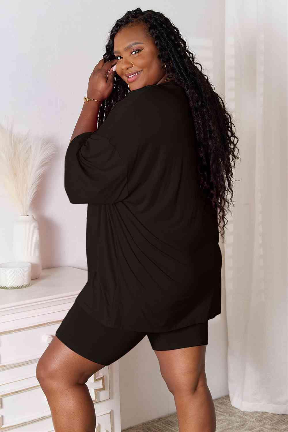 Get Refresh Plus Size Top And Shorts 2 Piece Loungewear Set - MXSTUDIO.COM