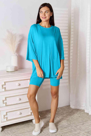 Get Refresh Plus Size Top And Shorts 2 Piece Loungewear Set - MXSTUDIO.COM