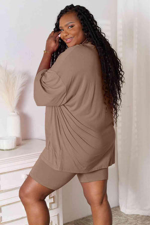 Get Refresh Plus Size Top And Shorts 2 Piece Loungewear Set - MXSTUDIO.COM