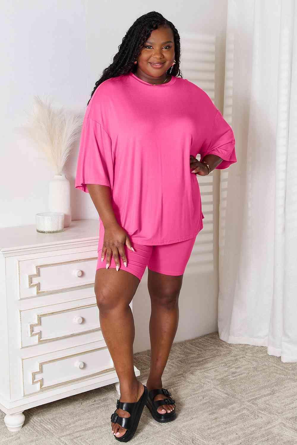 Get Refresh Plus Size Top And Shorts 2 Piece Loungewear Set - MXSTUDIO.COM