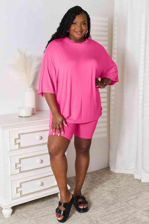 Get Refresh Plus Size Top And Shorts 2 Piece Loungewear Set - MXSTUDIO.COM
