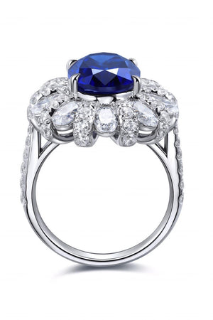 Get Surprised 5 Carat Lab-Grown Sapphire Flower Ring - MXSTUDIO.COM