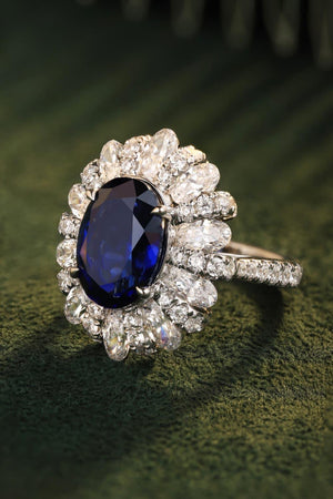 Get Surprised 5 Carat Lab-Grown Sapphire Flower Ring - MXSTUDIO.COM