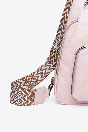Getaway Ready Printed Strap PU Leather Sling Bag - MXSTUDIO.COM