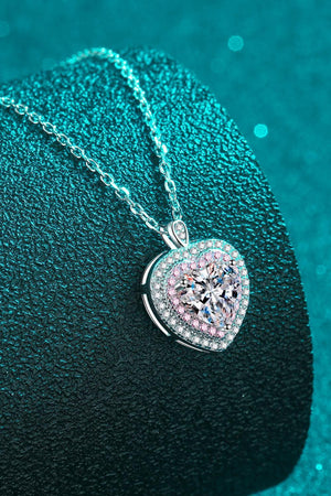 Glamorize 1 Carat Moissanite Heart Necklace - MXSTUDIO.COM