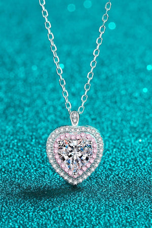 Glamorize 1 Carat Moissanite Heart Necklace - MXSTUDIO.COM