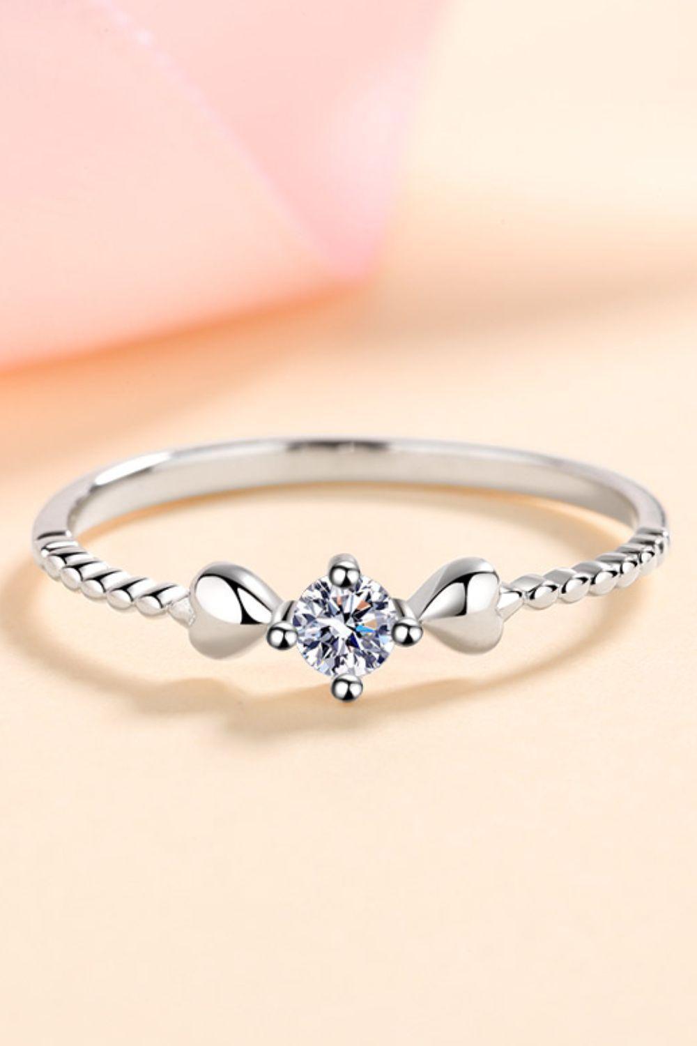 Gleaming Brightly Sterling Silver Moissanite Ring - MXSTUDIO.COM
