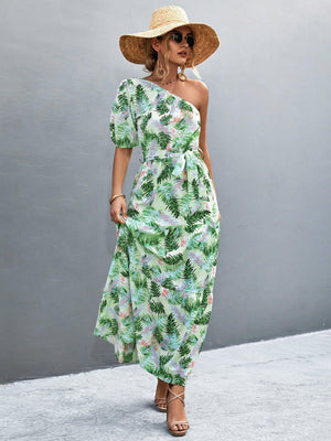 Gorgeous A-Line One Shoulder Maxi Dress - MXSTUDIO.COM