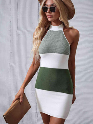 Gorgeous Halter Neck Sleeveless Knit Dress - MXSTUDIO.COM