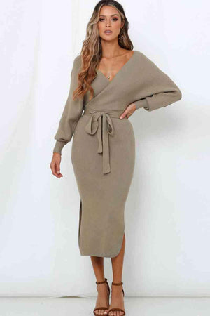 Gorgeous Warmth Long Sleeve Sweater Dress - MXSTUDIO.COM