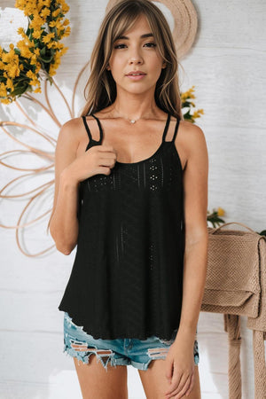 Grab Attention Eyelet Scoop Neck Cami - MXSTUDIO.COM