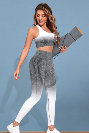 Gradient Sports Tank And Leggings 2 Piece Yoga Set - MXSTUDIO.COM