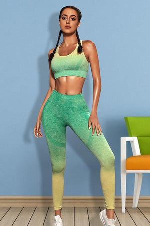 Gradient Sports Tank And Leggings 2 Piece Yoga Set - MXSTUDIO.COM