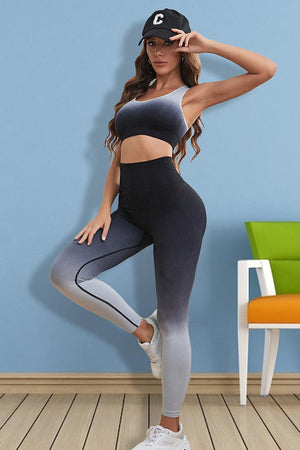 Gradient Sports Tank And Leggings 2 Piece Yoga Set - MXSTUDIO.COM