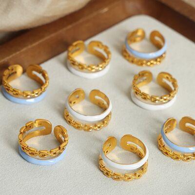 a bunch of rings sitting on top of a table