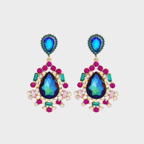 Groundbreaking Teardrop Shape Rhinestone Dangle Earrings-MXSTUDIO.COM