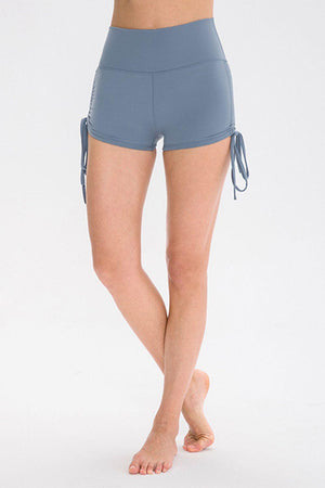 Gym Bunny Drawstring Side Wide Waistband Shorts - MXSTUDIO.COM