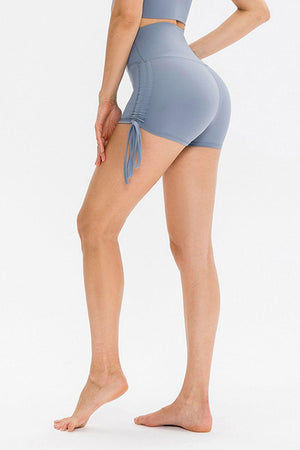 Gym Bunny Drawstring Side Wide Waistband Shorts - MXSTUDIO.COM