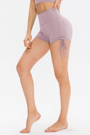 Gym Bunny Drawstring Side Wide Waistband Shorts - MXSTUDIO.COM