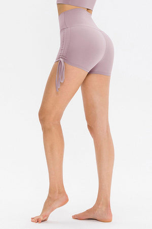 Gym Bunny Drawstring Side Wide Waistband Shorts - MXSTUDIO.COM