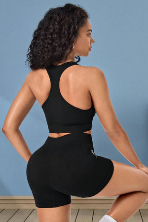 Gym Cutie Black Sports Bra and Shorts Athletic Set - MXSTUDIO.COM